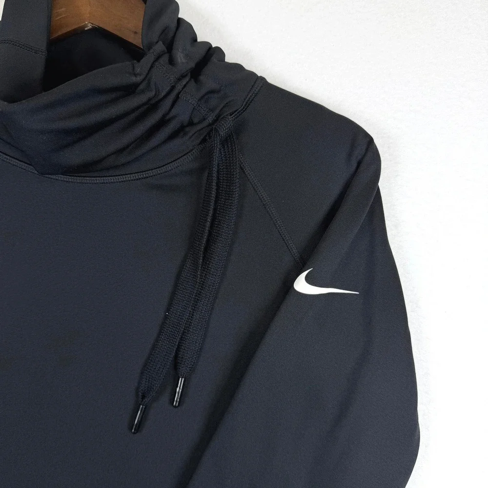 Nike Pro Dri-FIT Womens Black Cowl Neck Long Sleeve Training Top 485381-010 L